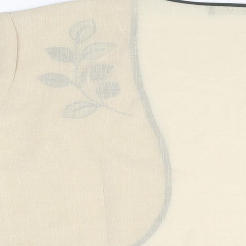 Jacques Vert Womens Beige Polyester Cropped Blouse Size 22 V-Neck