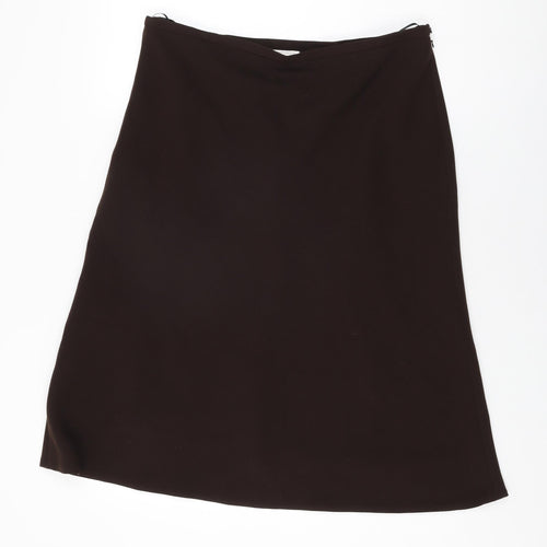 Bonmarché Womens Brown Polyester Swing Skirt Size 16 Zip