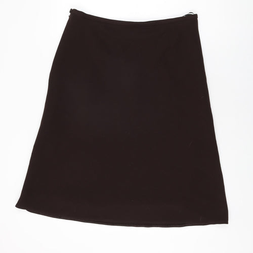 Bonmarché Womens Brown Polyester Swing Skirt Size 16 Zip