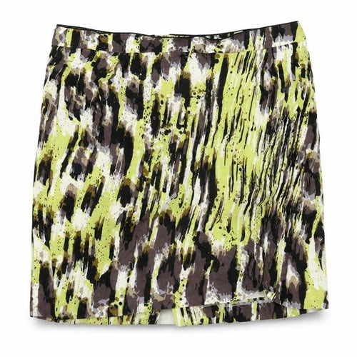 Marks and Spencer Womens Multicoloured Geometric Cotton Mini Skirt Size 14 Zip
