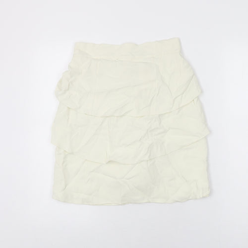 Temperley Womens Ivory Acetate A-Line Skirt Size 10 Zip