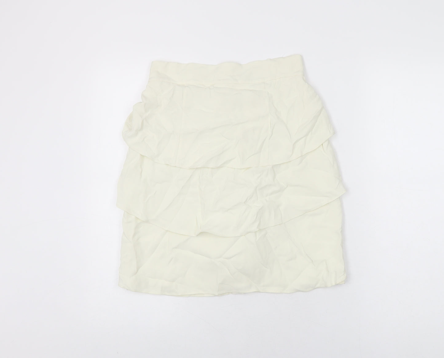 Temperley Womens Ivory Acetate A-Line Skirt Size 10 Zip