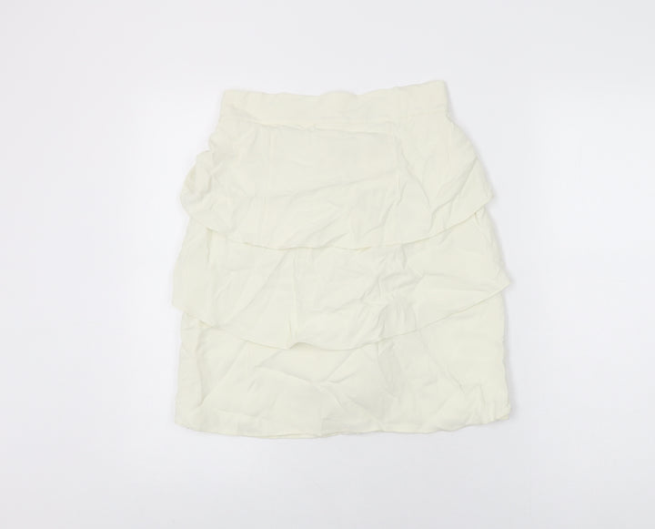 Temperley Womens Ivory Acetate A-Line Skirt Size 10 Zip