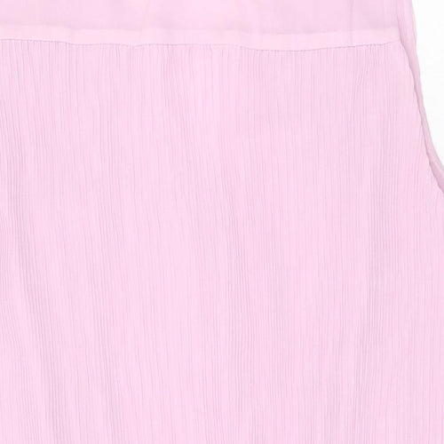 H&M Womens Pink Polyester Shift Size XL V-Neck Pullover