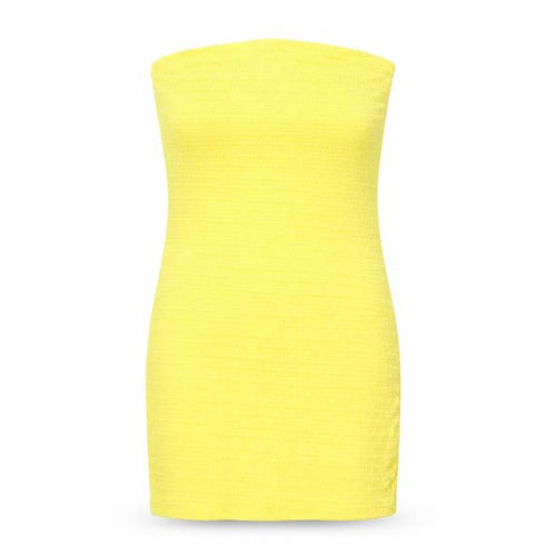 Forever 21 Womens Yellow Polyester Bodycon Size S Off the Shoulder Pullover