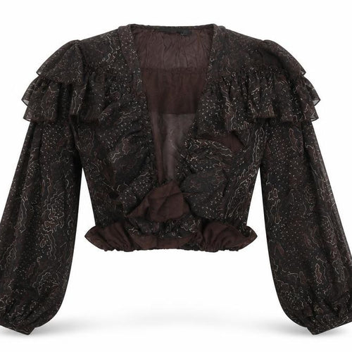 Nasty Gal Womens Black Geometric Polyester Basic Blouse Size 8 V-Neck