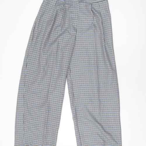 Shopping Shop Womens Grey Geometric Polyester Trousers Size XL L28 in Regular Zip