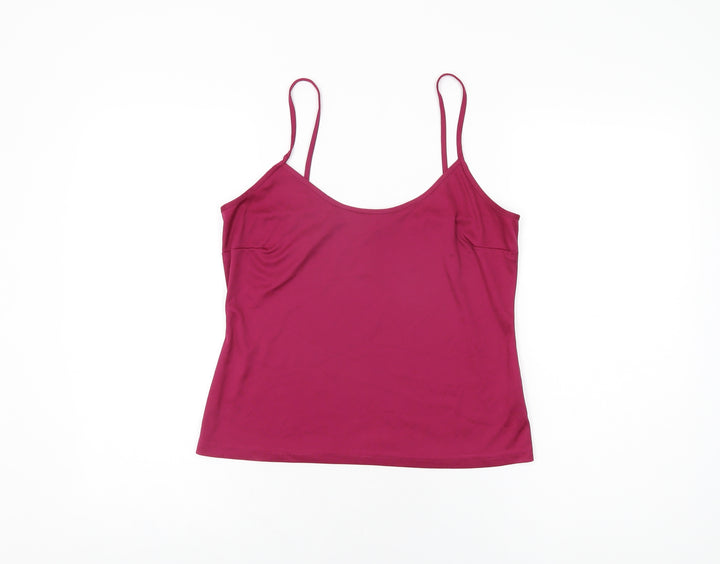 Debenhams Womens Purple Polyester Camisole T-Shirt Size 12 Scoop Neck