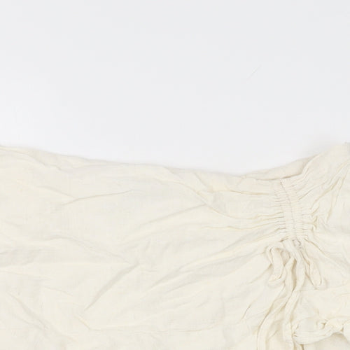 Stradivarius Womens Ivory Viscose Skort Skirt Size 10 Zip