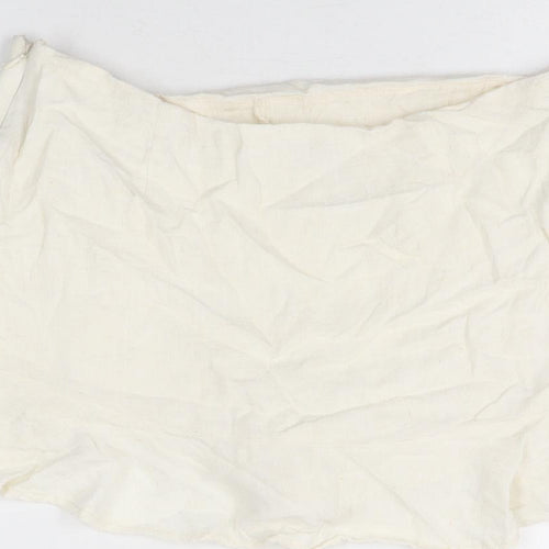 Stradivarius Womens Ivory Viscose Skort Skirt Size 10 Zip