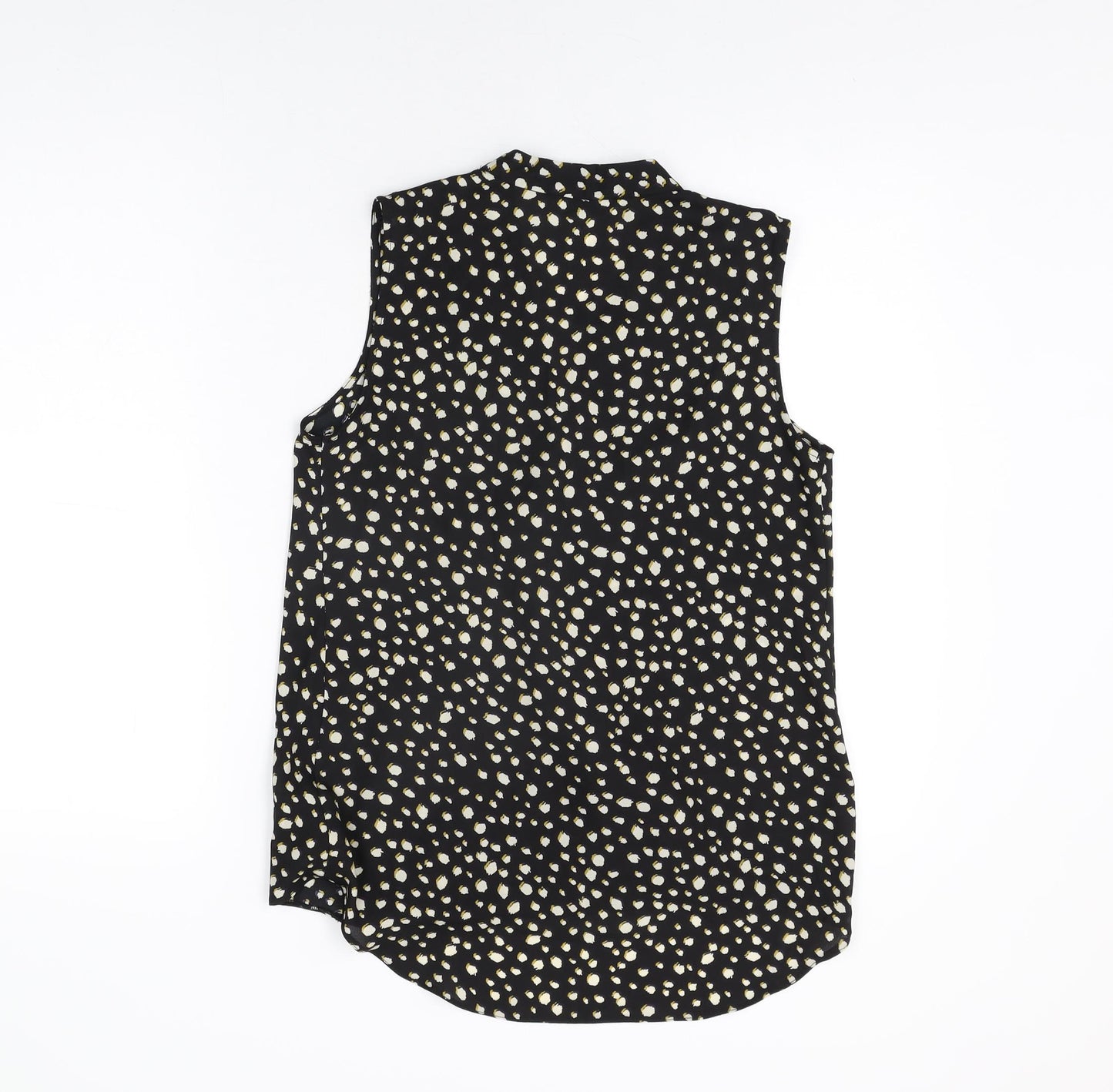 Paraphrase Womens Black Geometric Polyester Basic Blouse Size 8 V-Neck