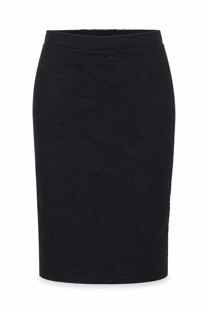 Front view of EDC women’s black polyester straight & pencil skirt, size L