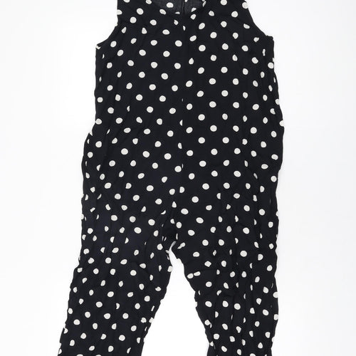 Mango Womens Black Polka Dot Viscose Jumpsuit One-Piece Size M L22 in Pullover