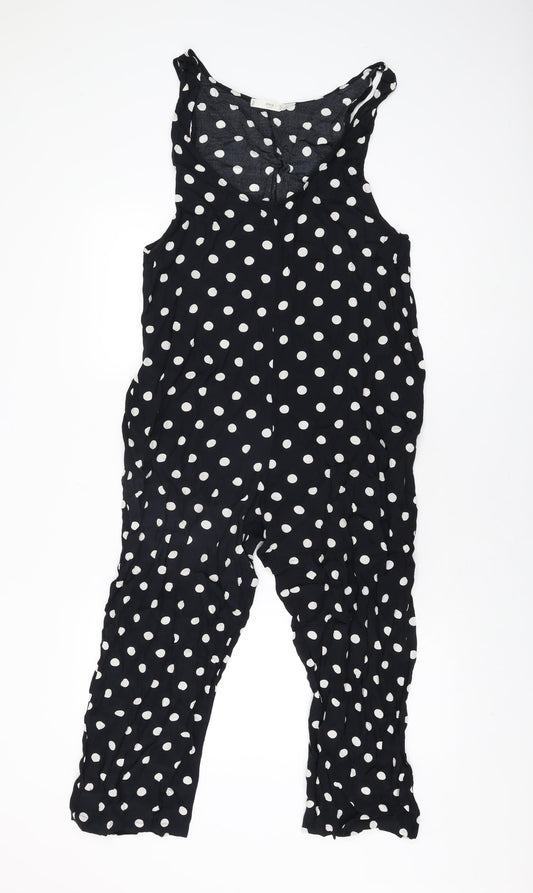 Mango Womens Black Polka Dot Viscose Jumpsuit One-Piece Size M L22 in Pullover