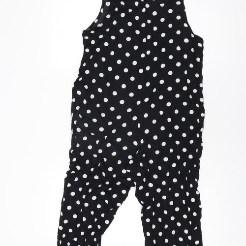 Mango Womens Black Polka Dot Viscose Jumpsuit One-Piece Size M L22 in Pullover