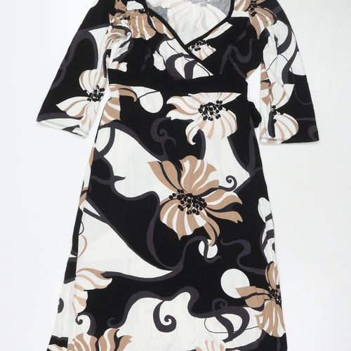 Wallis Womens Multicoloured Floral Viscose A-Line Size 8 V-Neck Pullover
