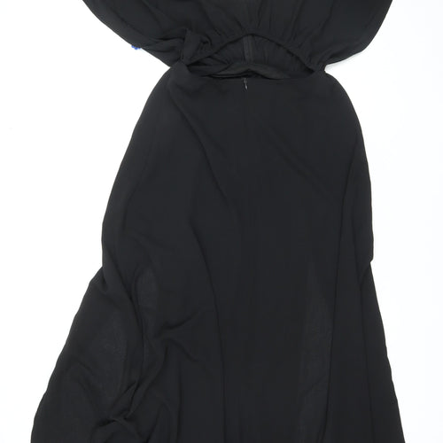 Native Rove Womens Black Polyester Maxi Size S V-Neck Pullover