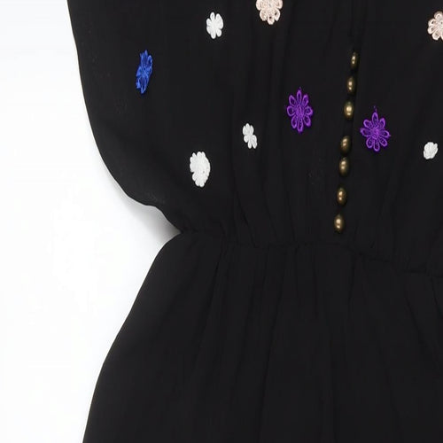 Native Rove Womens Black Polyester Maxi Size S V-Neck Pullover