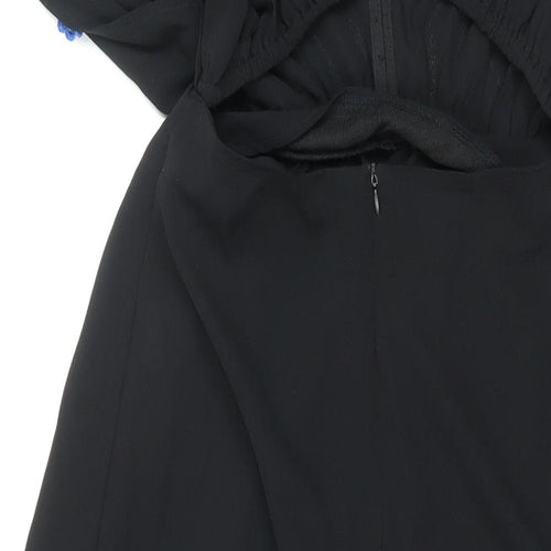 Native Rove Womens Black Polyester Maxi Size S V-Neck Pullover