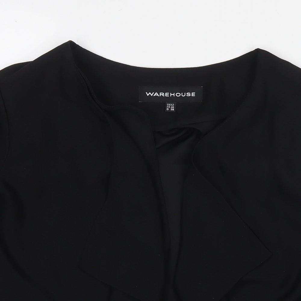 Warehouse Womens Black Kimono Blazer Size 12