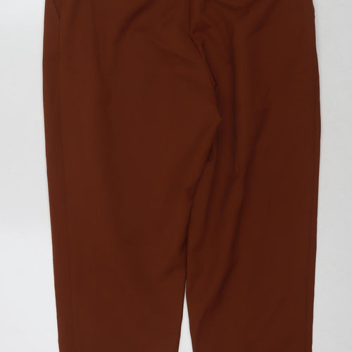 New Look Womens Brown Polyester Trousers Size 12 L26 in Regular Zip