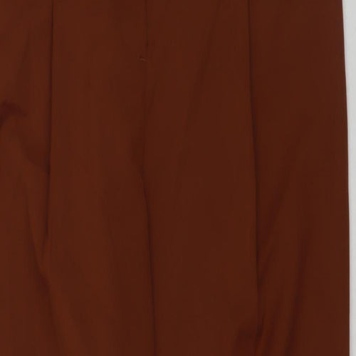 New Look Womens Brown Polyester Trousers Size 12 L26 in Regular Zip