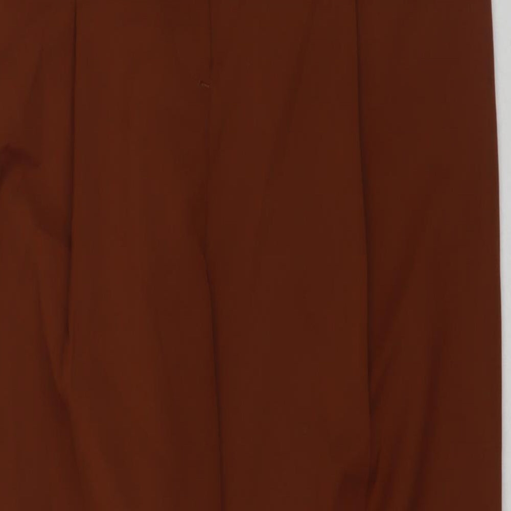 New Look Womens Brown Polyester Trousers Size 12 L26 in Regular Zip