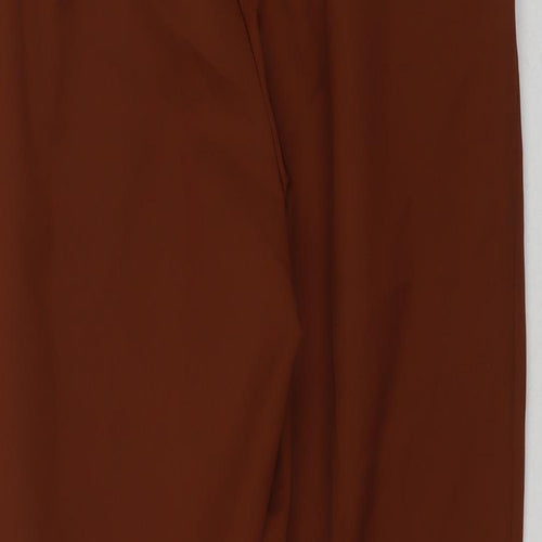 New Look Womens Brown Polyester Trousers Size 12 L26 in Regular Zip