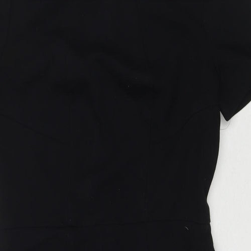 NEXT Womens Black Polyester A-Line Size 10 Round Neck Zip