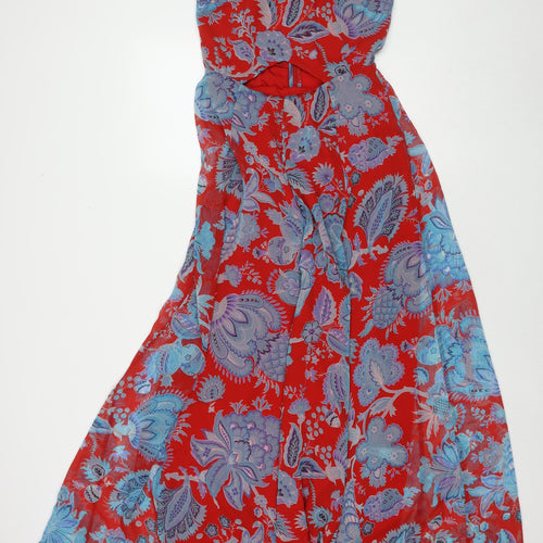 ASOS Womens Multicoloured Floral Polyester Maxi Size 8 Halter Zip