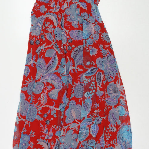 ASOS Womens Multicoloured Floral Polyester Maxi Size 8 Halter Zip