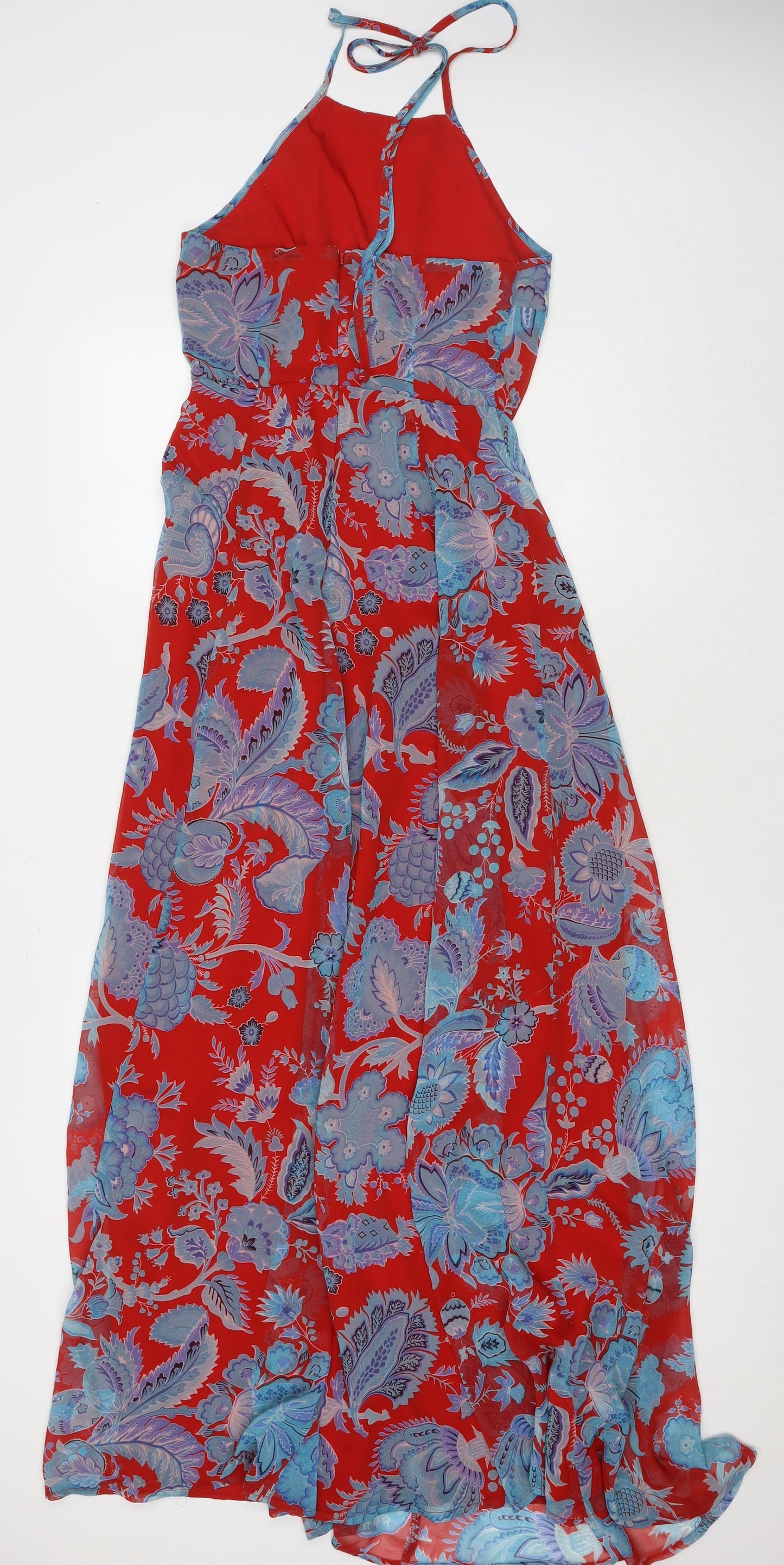 ASOS Womens Multicoloured Floral Polyester Maxi Size 8 Halter Zip