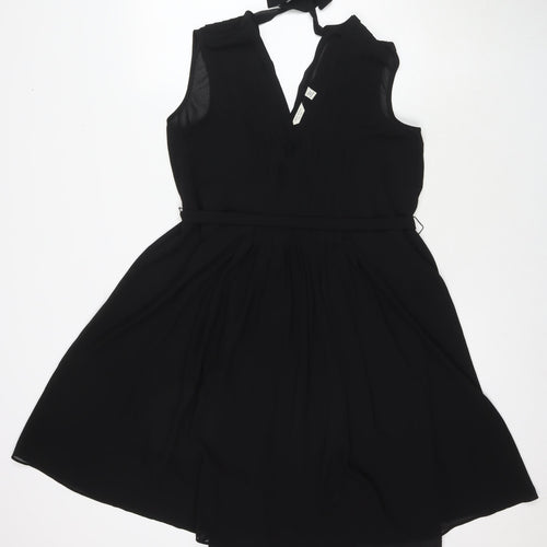 Jack Wills Womens Black Polyester Trapeze & Swing Size 8 V-Neck Pullover