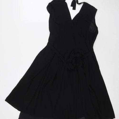 Jack Wills Womens Black Polyester Trapeze & Swing Size 8 V-Neck Pullover