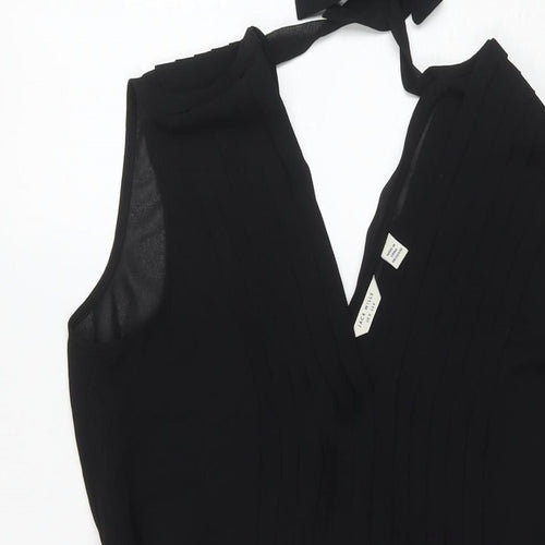 Jack Wills Womens Black Polyester Trapeze & Swing Size 8 V-Neck Pullover