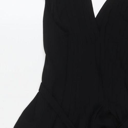 Jack Wills Womens Black Polyester Trapeze & Swing Size 8 V-Neck Pullover