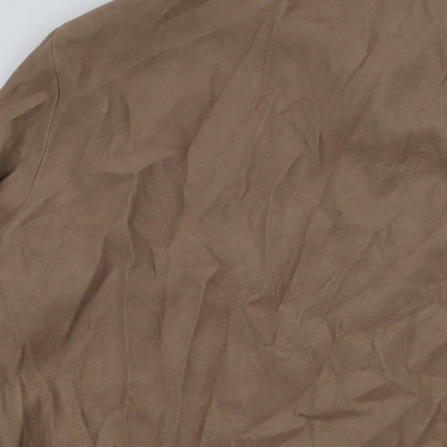 ELVI Womens Brown Viscose Basic Button-Up Size 24 Collared