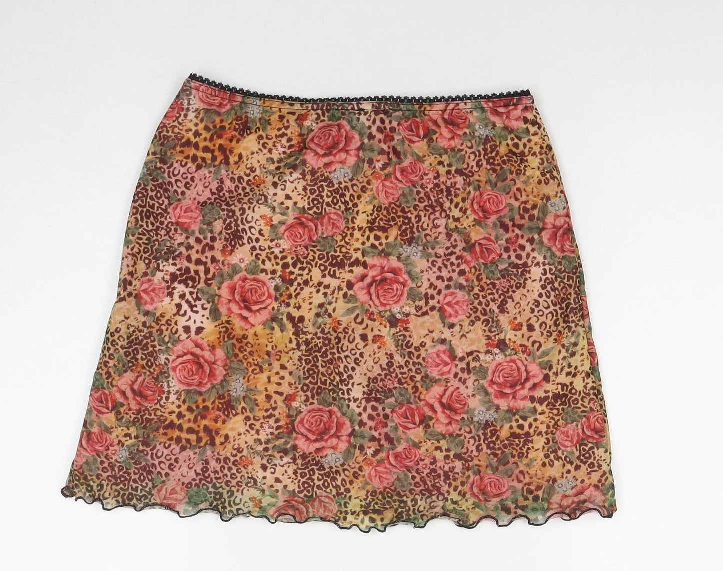Urban Outfitters Womens Multicoloured Floral Polyester Mini Skirt Size S