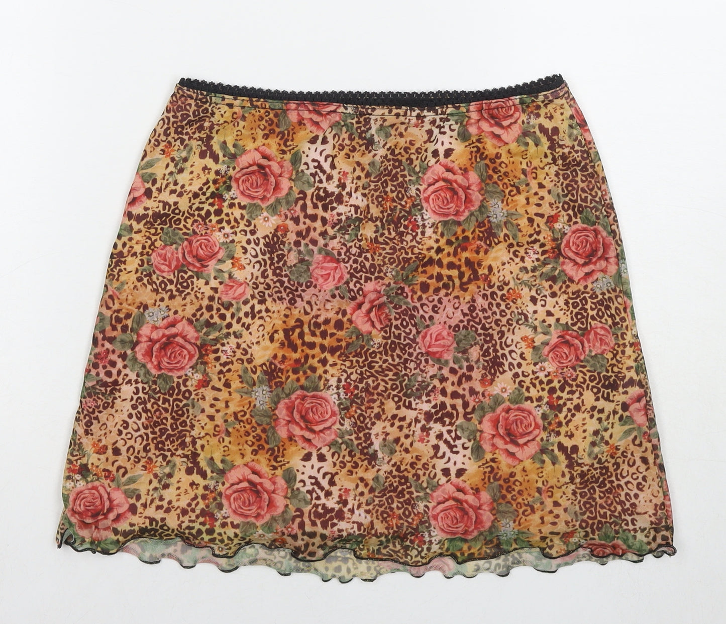 Urban Outfitters Womens Multicoloured Floral Polyester Mini Skirt Size S