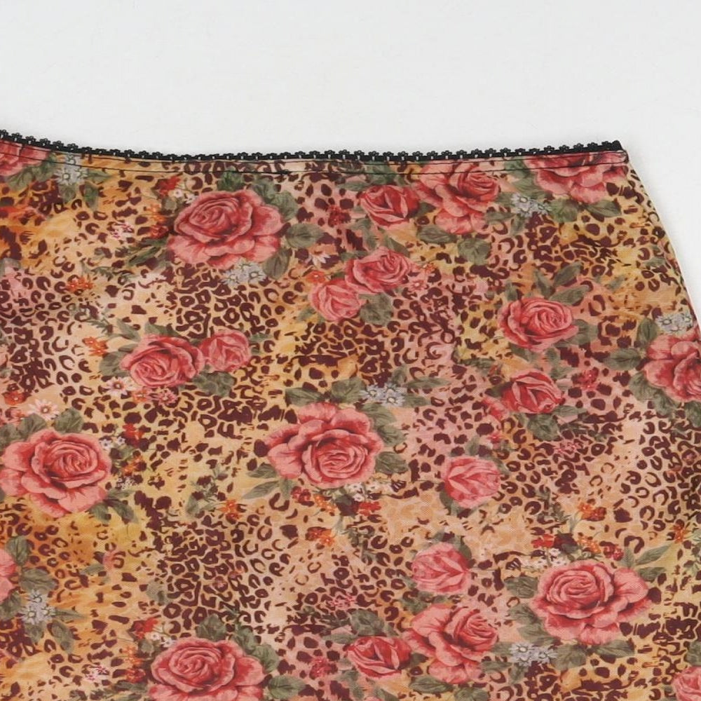 Urban Outfitters Womens Multicoloured Floral Polyester Mini Skirt Size S