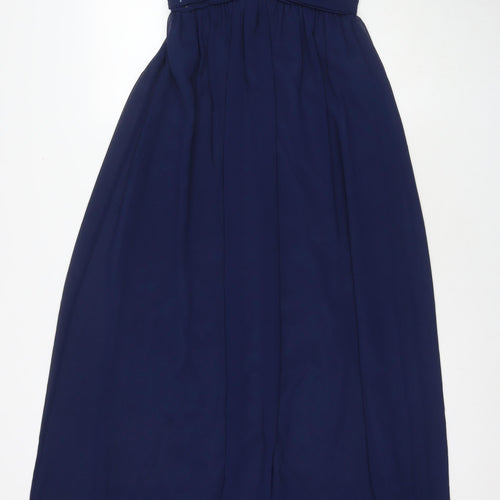 Wedding Womens Blue Polyester Ball Gown Size 6 Sweetheart Zip - Strapless