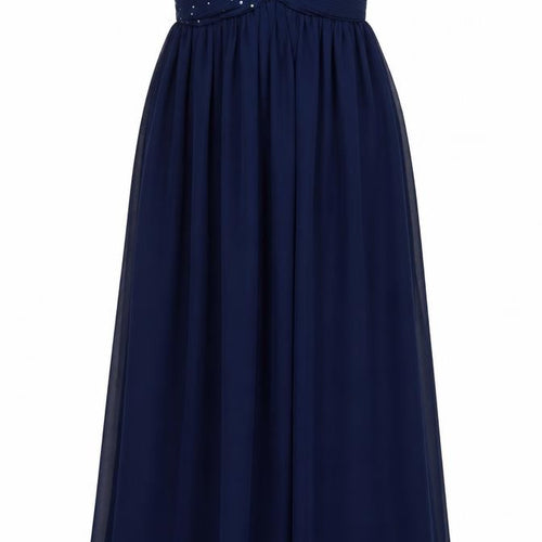 Wedding Womens Blue Polyester Ball Gown Size 6 Sweetheart Zip - Strapless