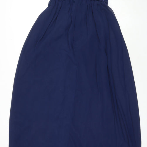 Wedding Womens Blue Polyester Ball Gown Size 6 Sweetheart Zip - Strapless