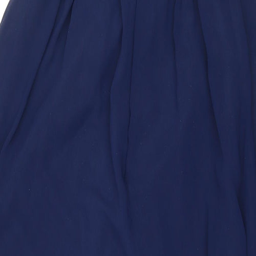 Wedding Womens Blue Polyester Ball Gown Size 6 Sweetheart Zip - Strapless