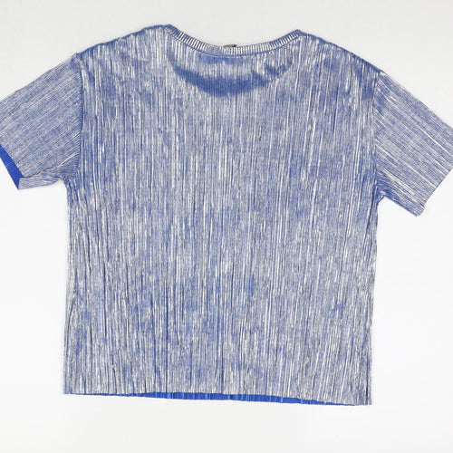 ASOS Womens Silver Polyester Basic T-Shirt Size 8 Round Neck