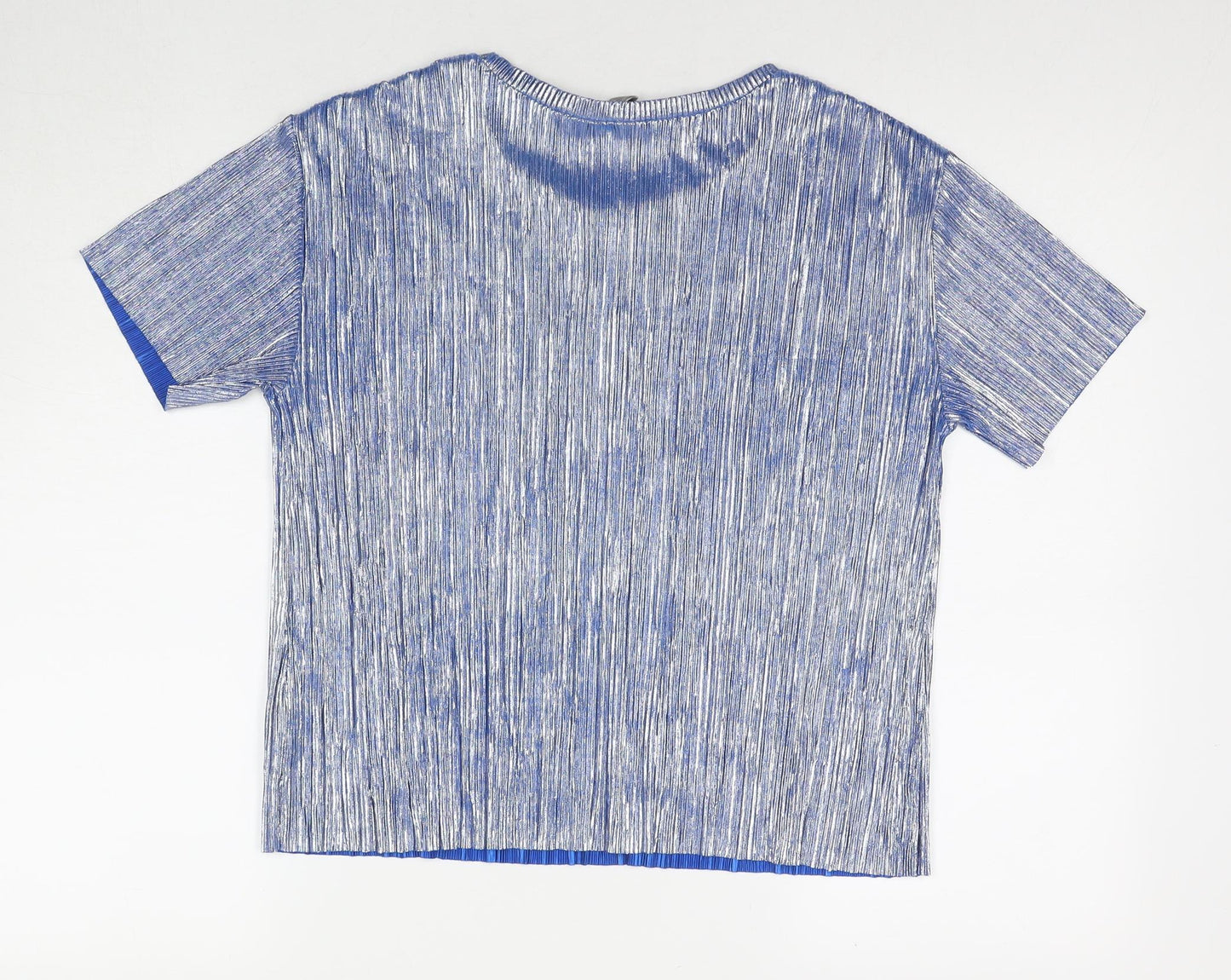 ASOS Womens Silver Polyester Basic T-Shirt Size 8 Round Neck