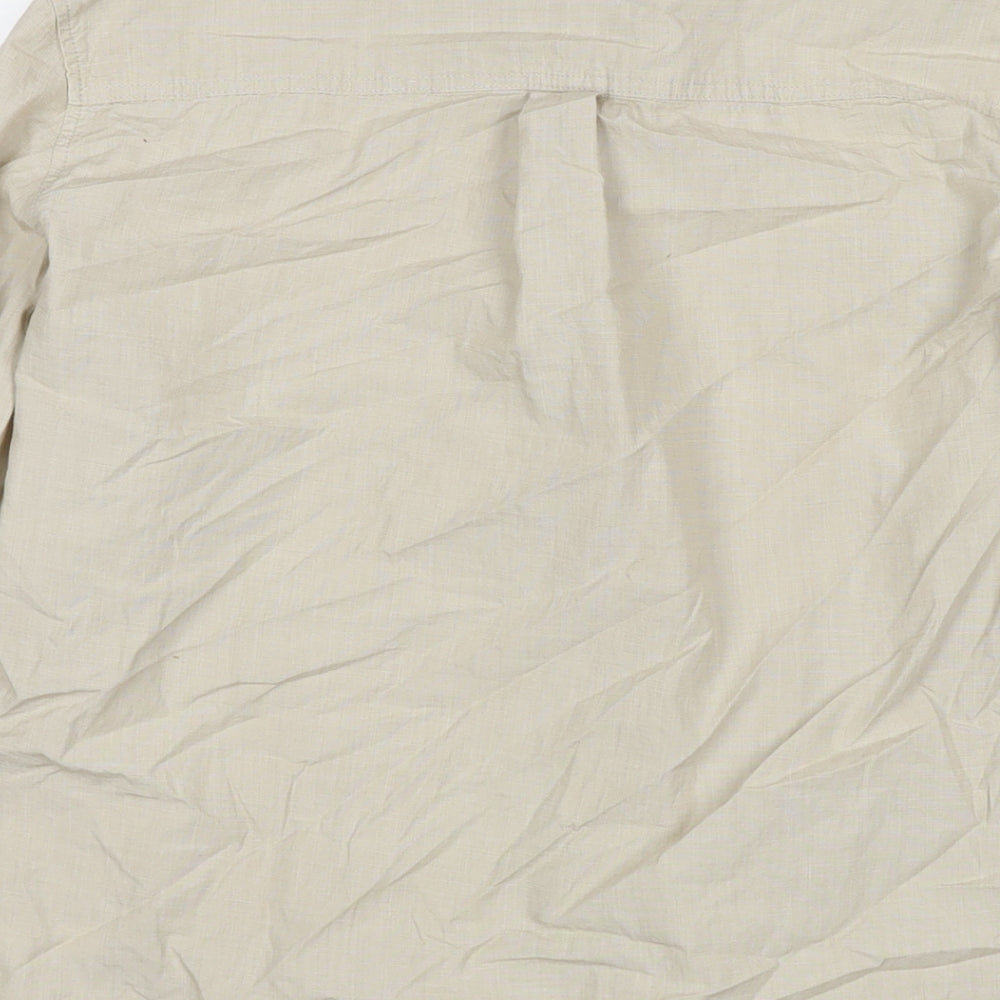 H&M Boys Brown Cotton Basic Button-Up Size 14-15 Years Collared Pullover