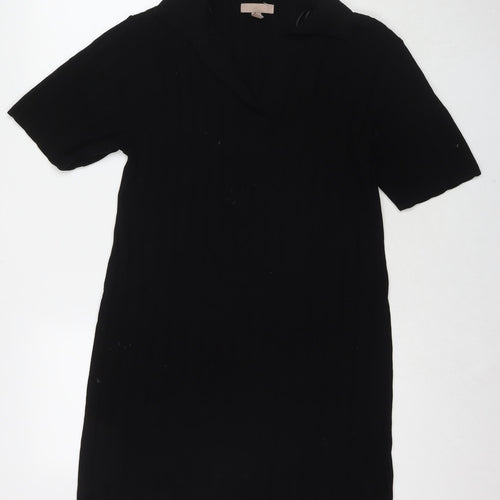 H&M Womens Black Acrylic Jumper Dress Size S Collared Pullover