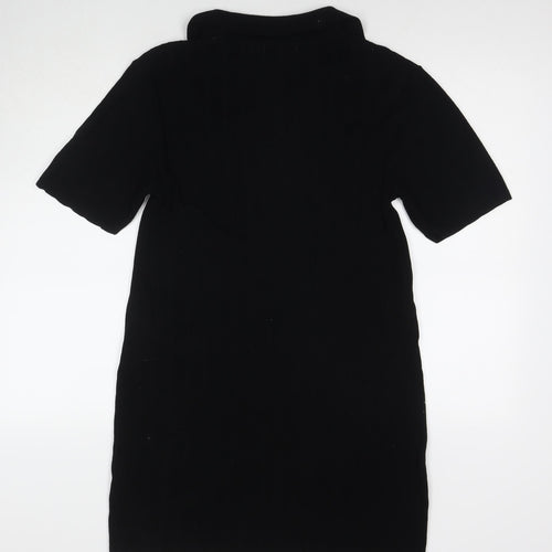 H&M Womens Black Acrylic Jumper Dress Size S Collared Pullover