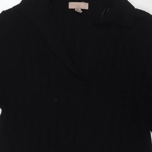 H&M Womens Black Acrylic Jumper Dress Size S Collared Pullover